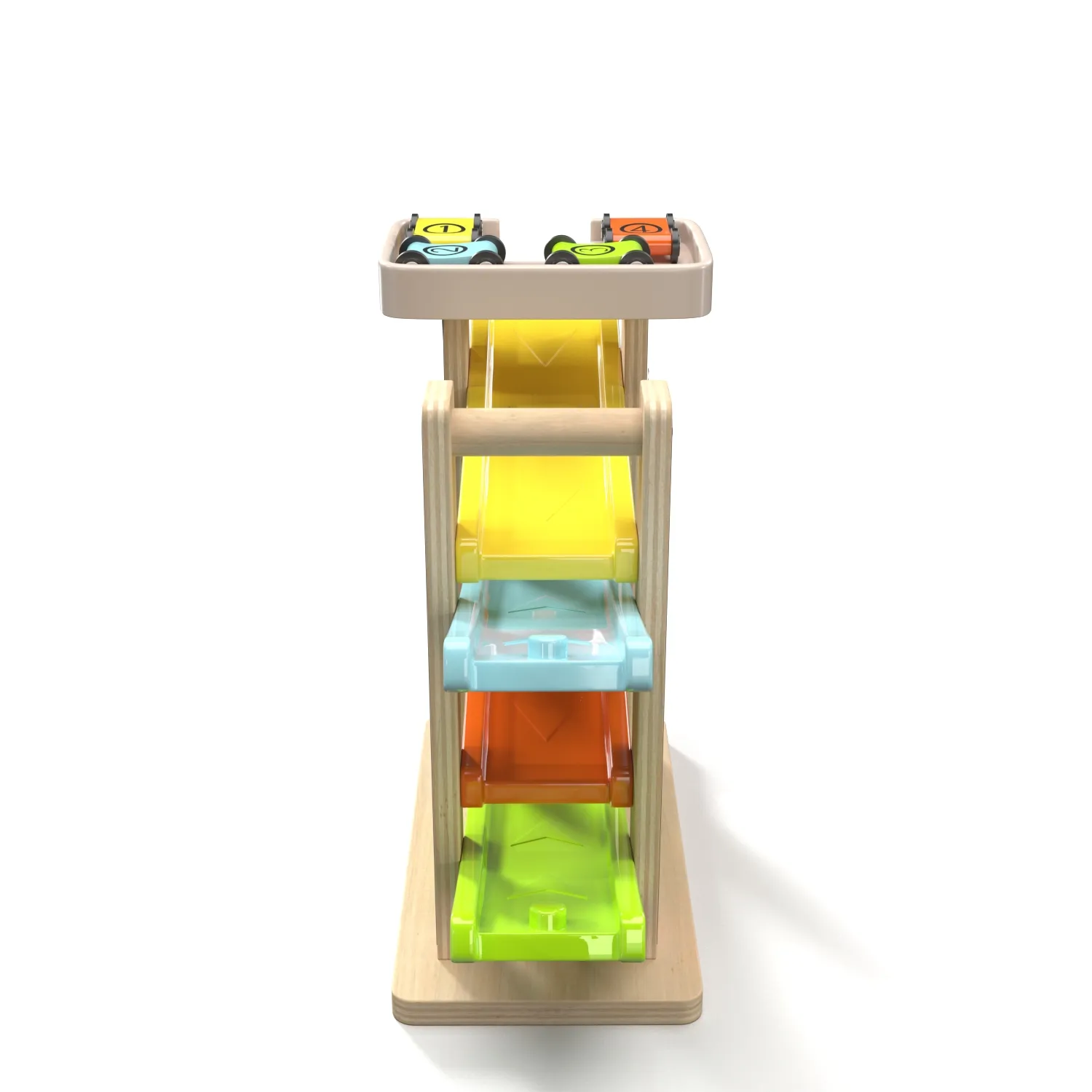 Top Bright Toddler Gifts Wooden Race Track Car Ramp Racer PBR 3D Model_03